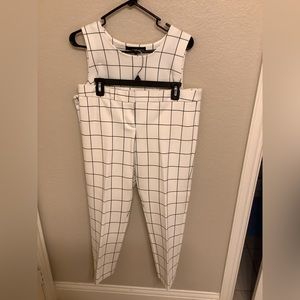 2 piece black and white pant set
